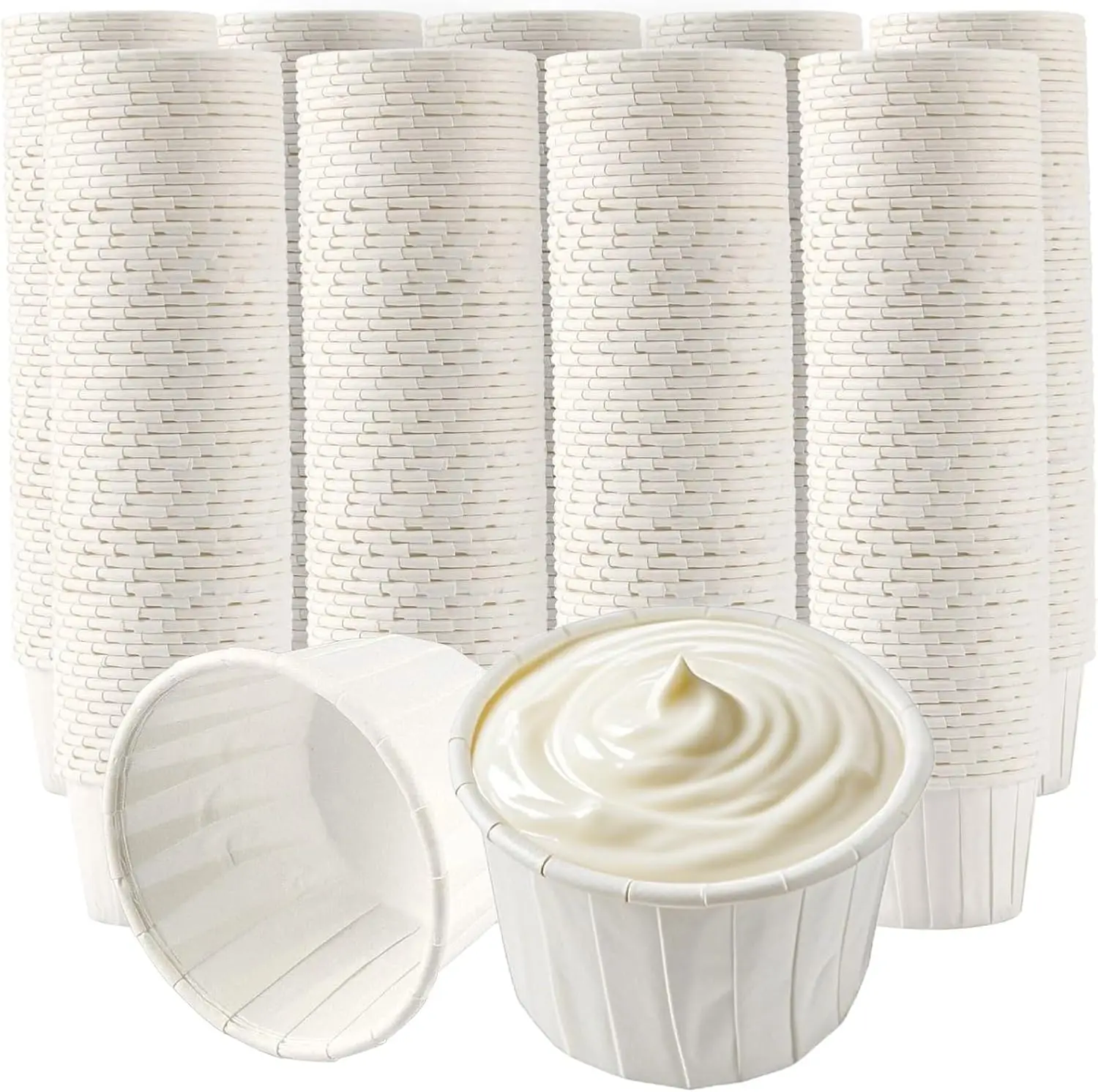 800 Pack 2 OZ Treated Paper Souffle Portion Cups, Food Grade Paper Condiment Cups for Condiments, Samples, Popcorn, Cand
800 Pack 2 OZ Treated Paper Souffle Portion Cups, Food Grade Paper Condiment Cups for Condiments, Samples, Popcorn, Cand