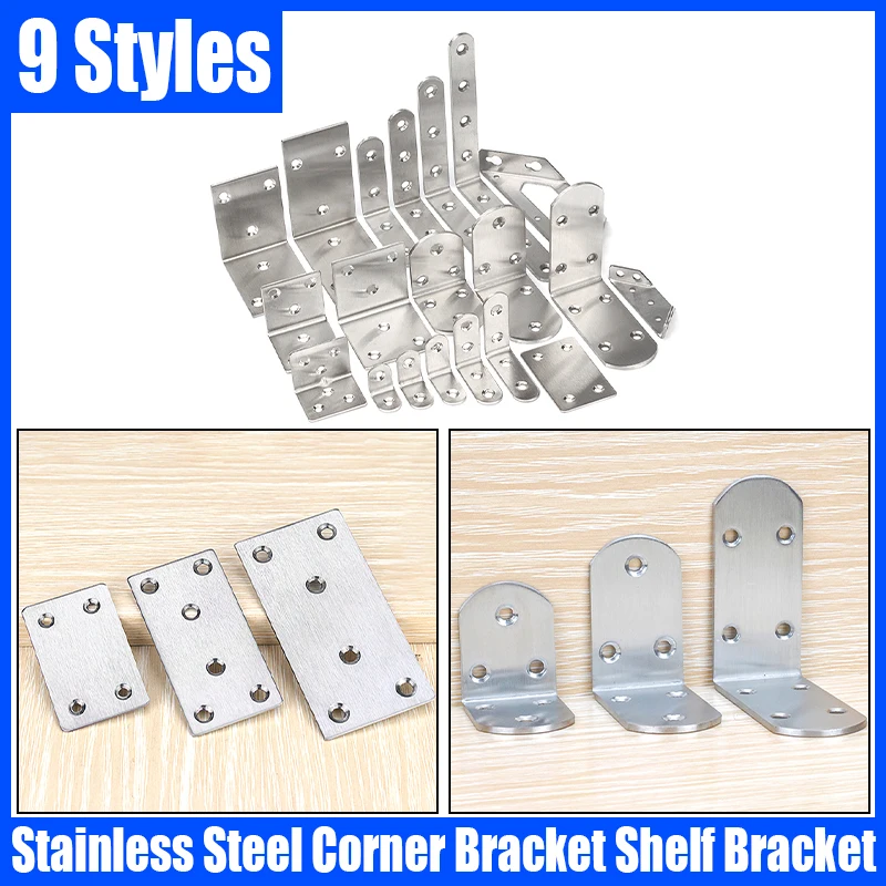 2PC Stainless Steel 90 Degree Angle Bracket Straight Flat Corner Brackets Triangle Bracket Shelf Bracket Connector For Furniture
2PC Stainless Steel 90 Degree Angle Bracket Straight Flat Corner Brackets Triangle Bracket Shelf Bracket Connector For Furniture