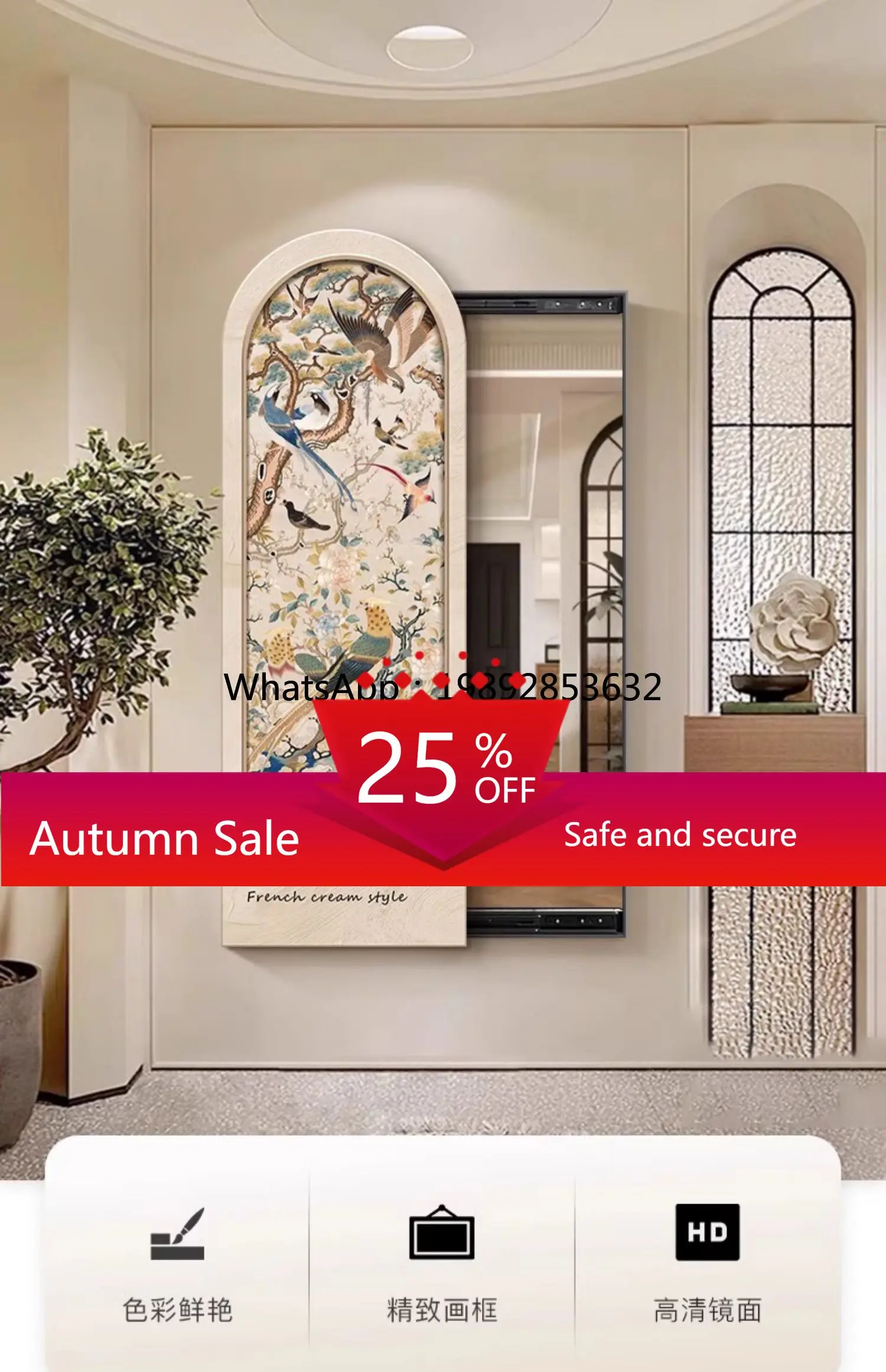 LYY Light Luxury Sliding Mirror Hanging Decorative Painting Hidden Full-Length Wall-Mounted Dressing Mirror
LYY Light Luxury Sliding Mirror Hanging Decorative Painting Hidden Full-Length Wall-Mounted Dressing Mirror
