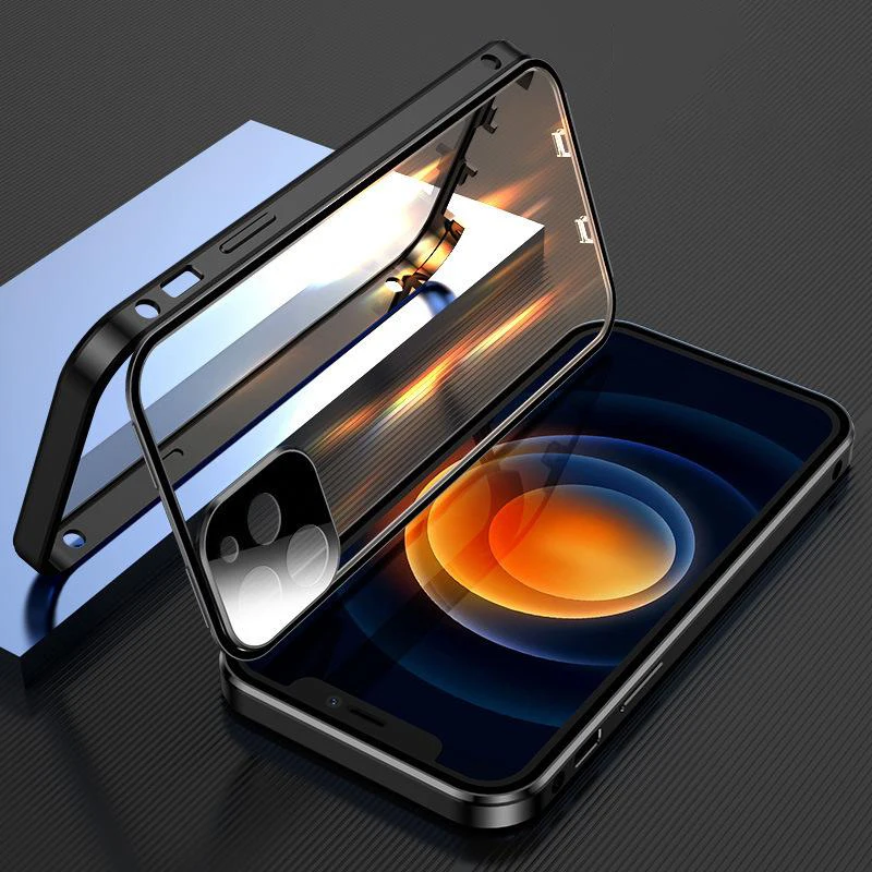 360 Full Protection Metal Magnetic Double Sided Glass Snap Lock Case For iPhone16e 16 15 12 13 14 Pro Max Lens Protection Cover
360 Full Protection Metal Magnetic Double Sided Glass Snap Lock Case For iPhone16e 16 15 12 13 14 Pro Max Lens Protection Cover