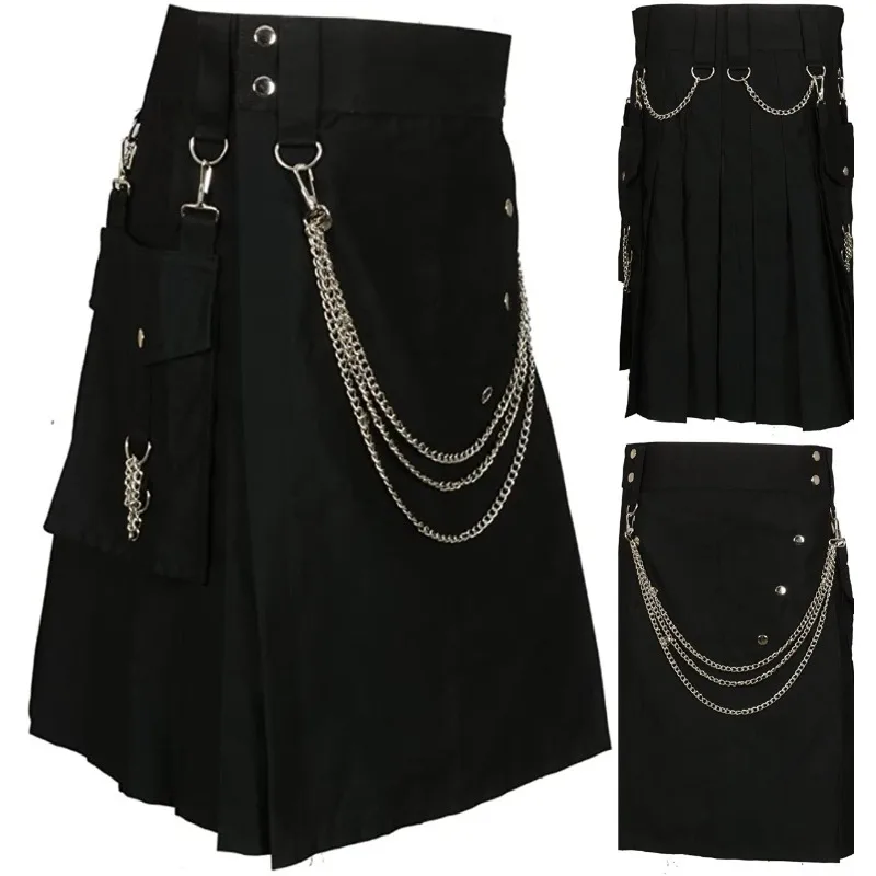 Men Black Gothic Punk Rock Half Kilt Stage Performance Party Club Cosplay Half Skirt Man Streetwear Hip Hop Personality Skirt
Men Black Gothic Punk Rock Half Kilt Stage Performance Party Club Cosplay Half Skirt Man Streetwear Hip Hop Personality Skirt