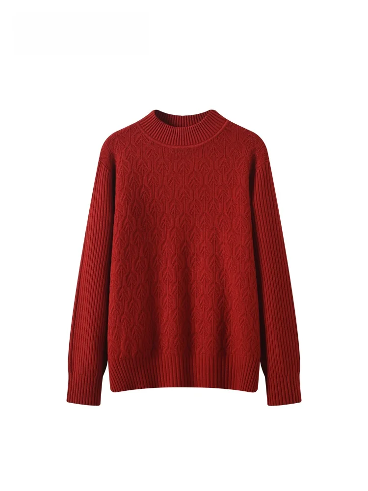 Red Knitted Sweater High Ne Long Sve Women's plus Size Winter New Sle Versatile Warm Comfortable Polyester Viscose Blend
Red Knitted Sweater High Ne Long Sve Women's plus Size Winter New Sle Versatile Warm Comfortable Polyester Viscose Blend