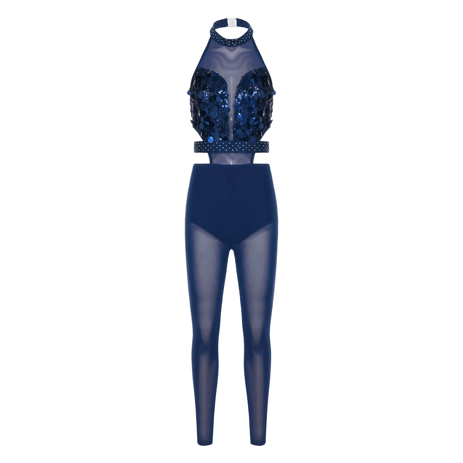 Women Gymnastics Figure Skating Ballet Dance Acrobatics Yoga Leotard Halter Backless Sequin Rhinestone Cutout Mesh Jumpsuit
Women Gymnastics Figure Skating Ballet Dance Acrobatics Yoga Leotard Halter Backless Sequin Rhinestone Cutout Mesh Jumpsuit