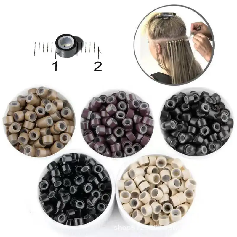 1000/500pcs 5.0x3.0mm Silicone Lined Aluminum Micro Rings for Hair Extensions Beads for Feather and I-Tip Hair Extension Tools
1000/500pcs 5.0x3.0mm Silicone Lined Aluminum Micro Rings for Hair Extensions Beads for Feather and I-Tip Hair Extension Tools