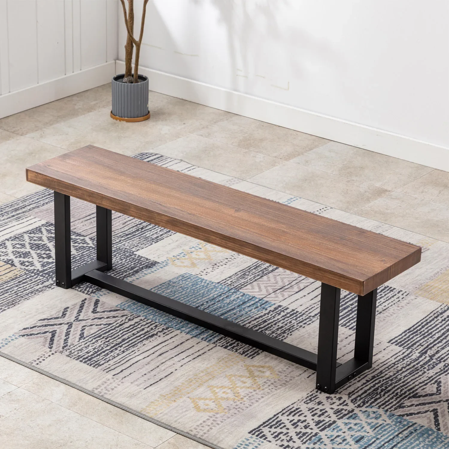 60 inch Solid Wooden Dining Bench with Metal Frame, Farmhouse Kitchen Table Bench Sturdy Breakfast Bench for Living/Dining Room
60 inch Solid Wooden Dining Bench with Metal Frame, Farmhouse Kitchen Table Bench Sturdy Breakfast Bench for Living/Dining Room