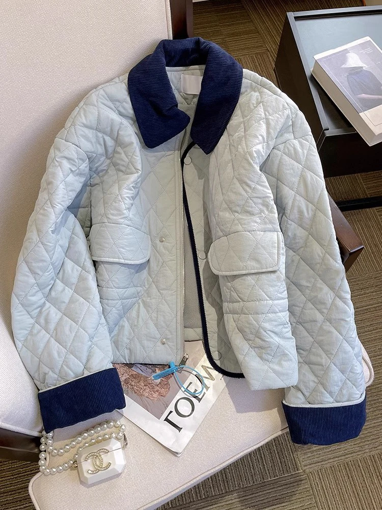 Korean Design Ne Diamond Pattern Cotton Jaet Women's Casual Autumn Winter Faion Versatile Small Size Cotton Coat
Korean Design Ne Diamond Pattern Cotton Jaet Women's Casual Autumn Winter Faion Versatile Small Size Cotton Coat