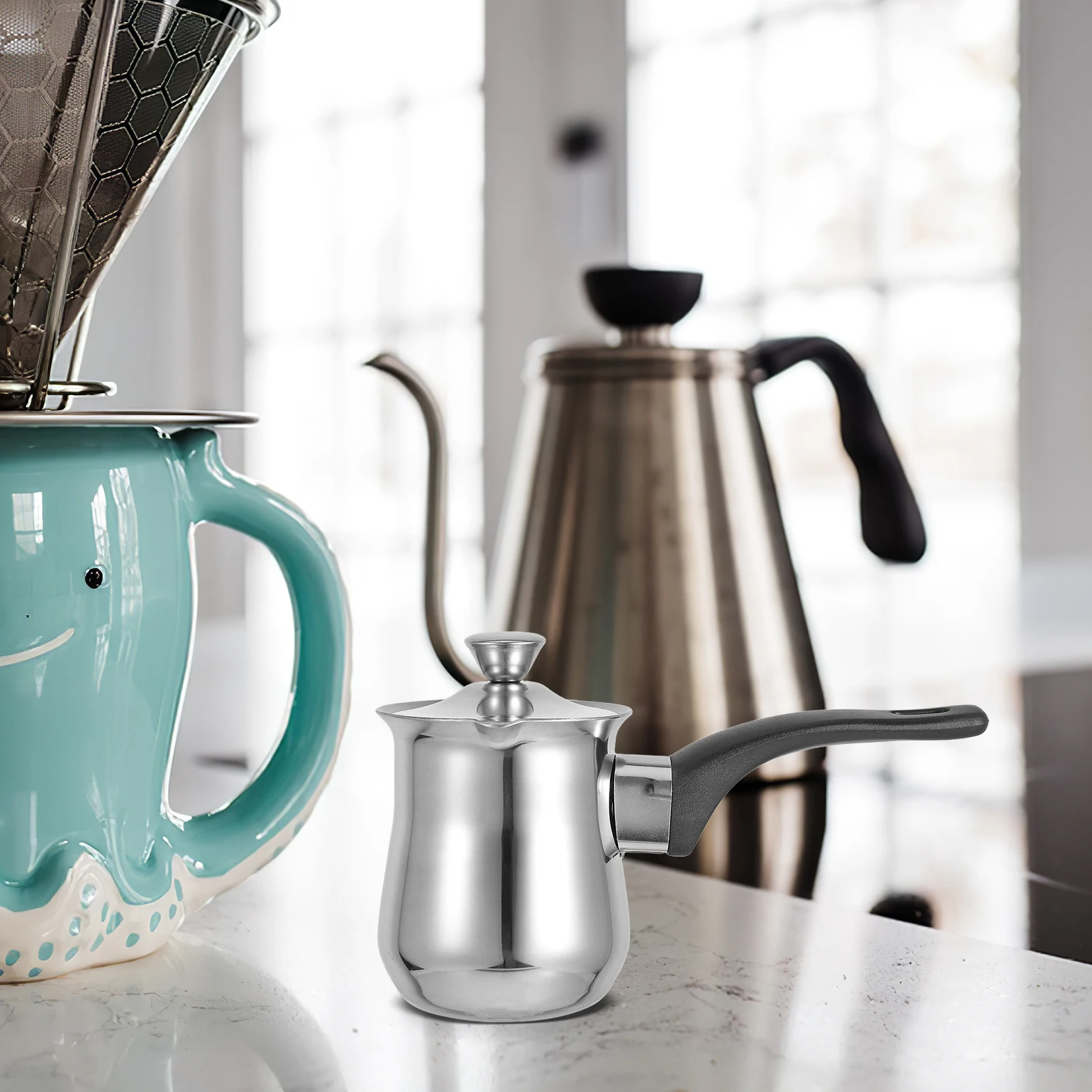 1pcs Turkish Coffee Pot Stainless Steel Small Butter Warmers Seafood Milk Frothing Pot Sauce Pan Coffee Maker Stove Top
1pcs Turkish Coffee Pot Stainless Steel Small Butter Warmers Seafood Milk Frothing Pot Sauce Pan Coffee Maker Stove Top