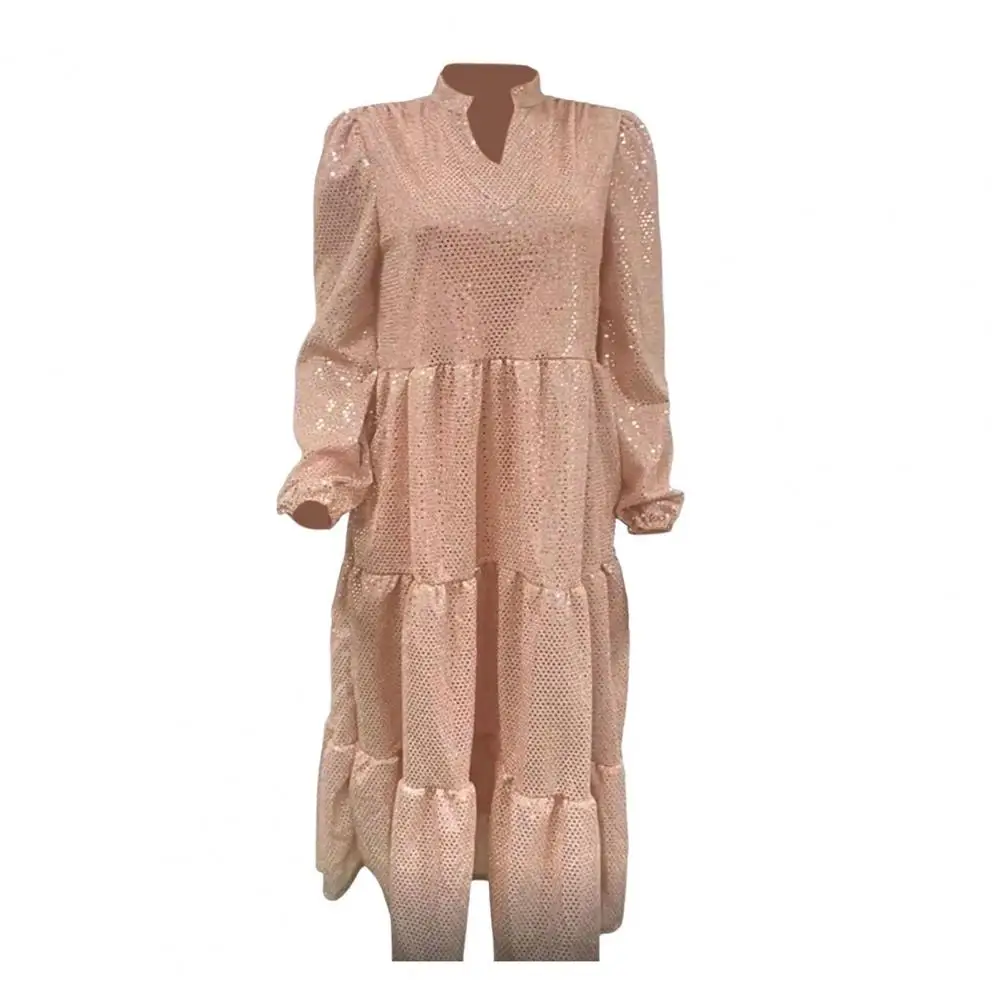 Sequin Evening Dress Elegant Sequin V-neck Maxi Dress for Women A-line Party Prom Gown with Shiny Hem Pleated Details Long
Sequin Evening Dress Elegant Sequin V-neck Maxi Dress for Women A-line Party Prom Gown with Shiny Hem Pleated Details Long