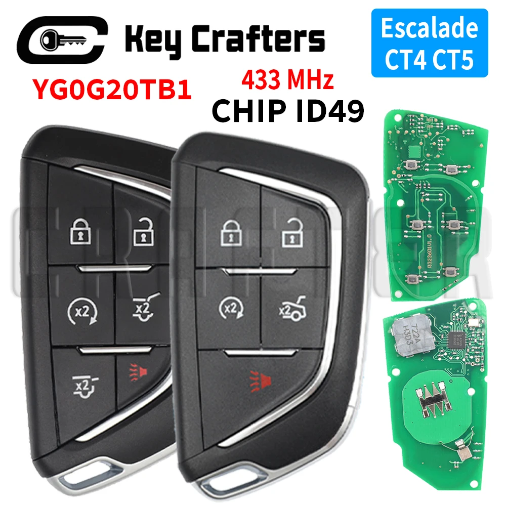 Key Crafters YG0G20TB1 433MHz 49CHIP Smart Car Key For Cadillac CT4 CT5 Escalade 2020 2021 2022 2023 2024
Key Crafters YG0G20TB1 433MHz 49CHIP Smart Car Key For Cadillac CT4 CT5 Escalade 2020 2021 2022 2023 2024
