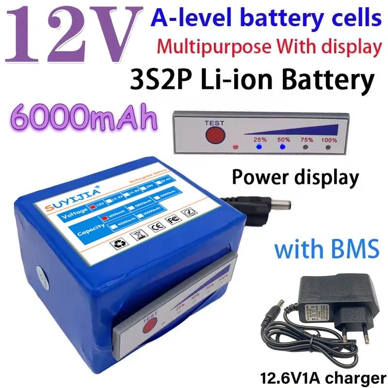 DC 12V 18650 Batdie 3000MAAH Lithium Rechargeable Panneau De Protection + 12.6V 1A Chargeur Affich De Charge Bricolage
DC 12V 18650 Batdie 3000MAAH Lithium Rechargeable Panneau De Protection + 12.6V 1A Chargeur Affich De Charge Bricolage