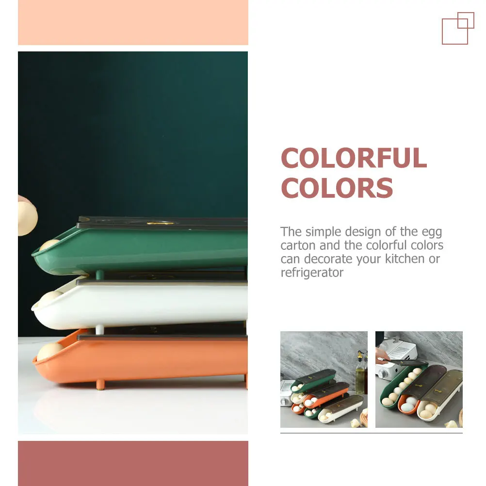 3pcs Plastic Egg Trays Automatic Rolling Storage Boxes For Refrigerator Stackable Egg Organizer Freshness Tracker Fridge
3pcs Plastic Egg Trays Automatic Rolling Storage Boxes For Refrigerator Stackable Egg Organizer Freshness Tracker Fridge