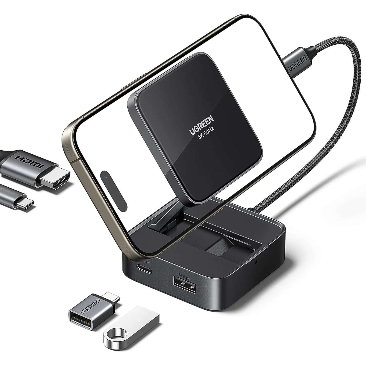 UGREEN USB C Hub, 4-in-1 Magnetic USB C to HD-MI Adapter 4K@60Hz, 100W PD Charging, Foldable Portable USB C Adapter
UGREEN USB C Hub, 4-in-1 Magnetic USB C to HD-MI Adapter 4K@60Hz, 100W PD Charging, Foldable Portable USB C Adapter
