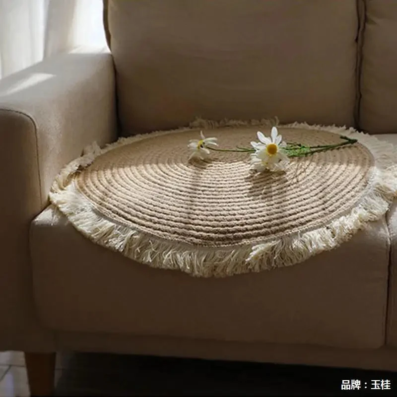 Nordic Natural Jute Round Rug with Tassels Hand Braided Boho Style Floor Mat Non-slip Area Carpet for Living Room Bedroom Balcon
Nordic Natural Jute Round Rug with Tassels Hand Braided Boho Style Floor Mat Non-slip Area Carpet for Living Room Bedroom Balcon