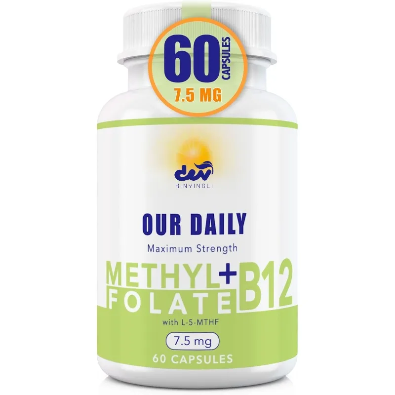 L-Methylfolate+B12-60 capsules - Methylation and glycine - Immune support and vitamin supplements - Non GMO, vegetarian capsules
L-Methylfolate+B12-60 capsules - Methylation and glycine - Immune support and vitamin supplements - Non GMO, vegetarian capsules