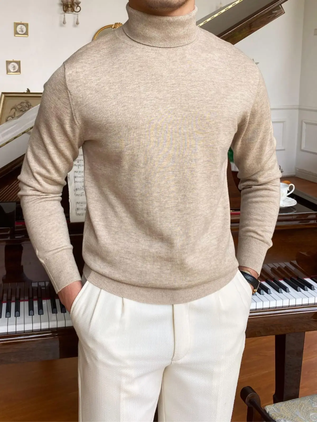 Men's High Collar Knitwear Warm Slim Fit Pure Color Korean Sle Faionable Versatile Autumn Winter New Arrival Top
Men's High Collar Knitwear Warm Slim Fit Pure Color Korean Sle Faionable Versatile Autumn Winter New Arrival Top