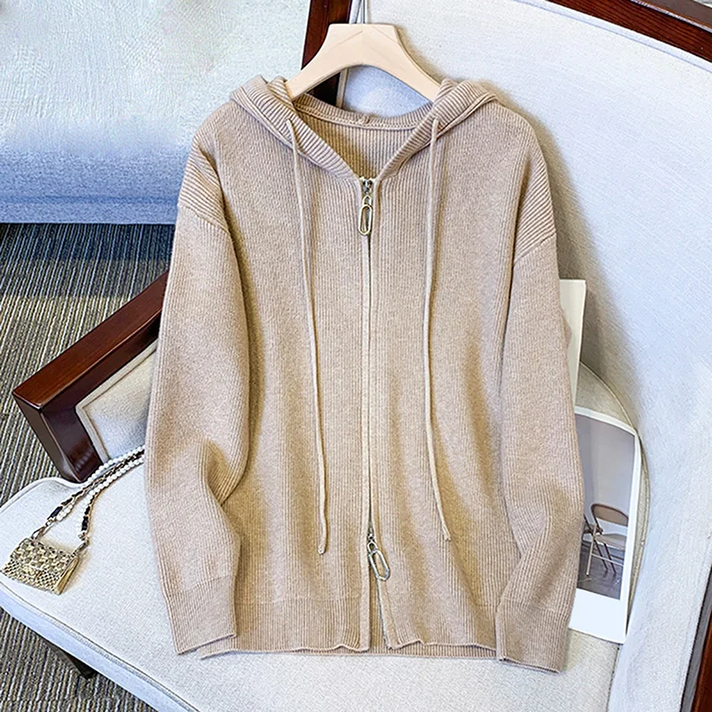 Women Pullover Sweater Hooded Loose Solid colour Coats Long Sleeve Tops Casual Autumn Warm Knitted Sweaters
Women Pullover Sweater Hooded Loose Solid colour Coats Long Sleeve Tops Casual Autumn Warm Knitted Sweaters