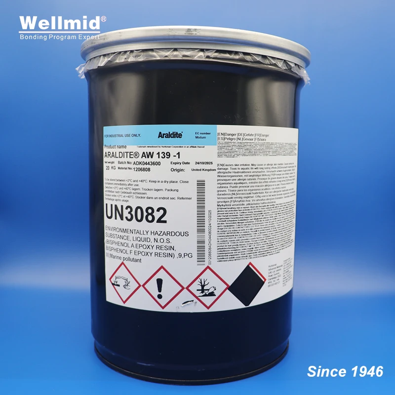 ARALDITE AW139-1 epoxy resin with HARDENER HW5323-1 combine into 2 component paste Gap filling adhesive Chemical resistance Glue
ARALDITE AW139-1 epoxy resin with HARDENER HW5323-1 combine into 2 component paste Gap filling adhesive Chemical resistance Glue