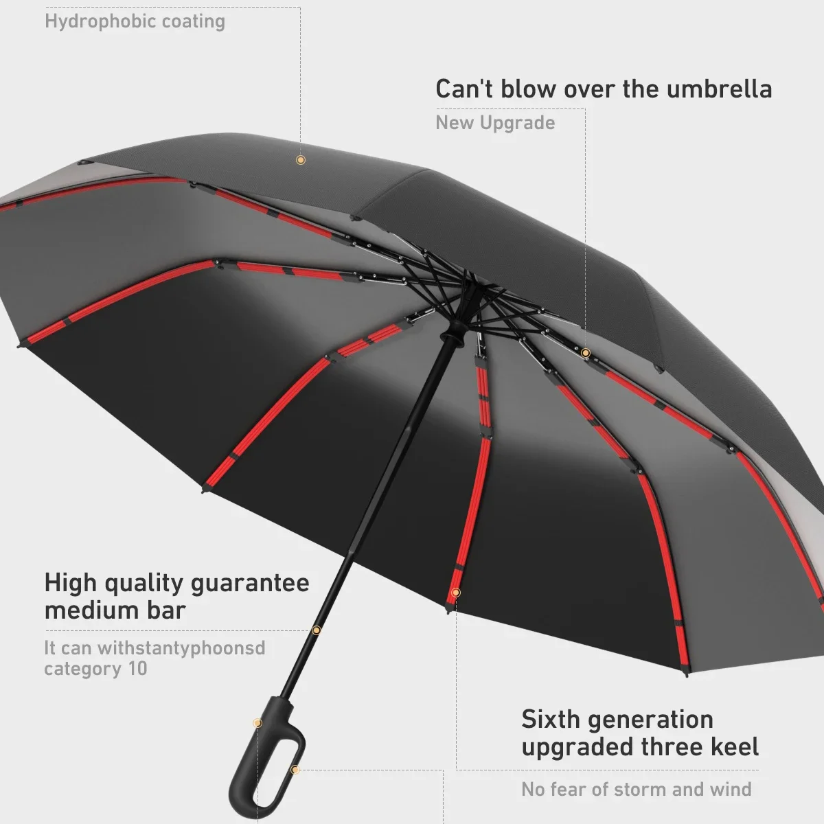 Rain Gear Handle Fully Automatic Folding Umbrella with Buckle, Easy to Carry Larger, Thicker and Sturdy. Portable and Windproof
Rain Gear Handle Fully Automatic Folding Umbrella with Buckle, Easy to Carry Larger, Thicker and Sturdy. Portable and Windproof