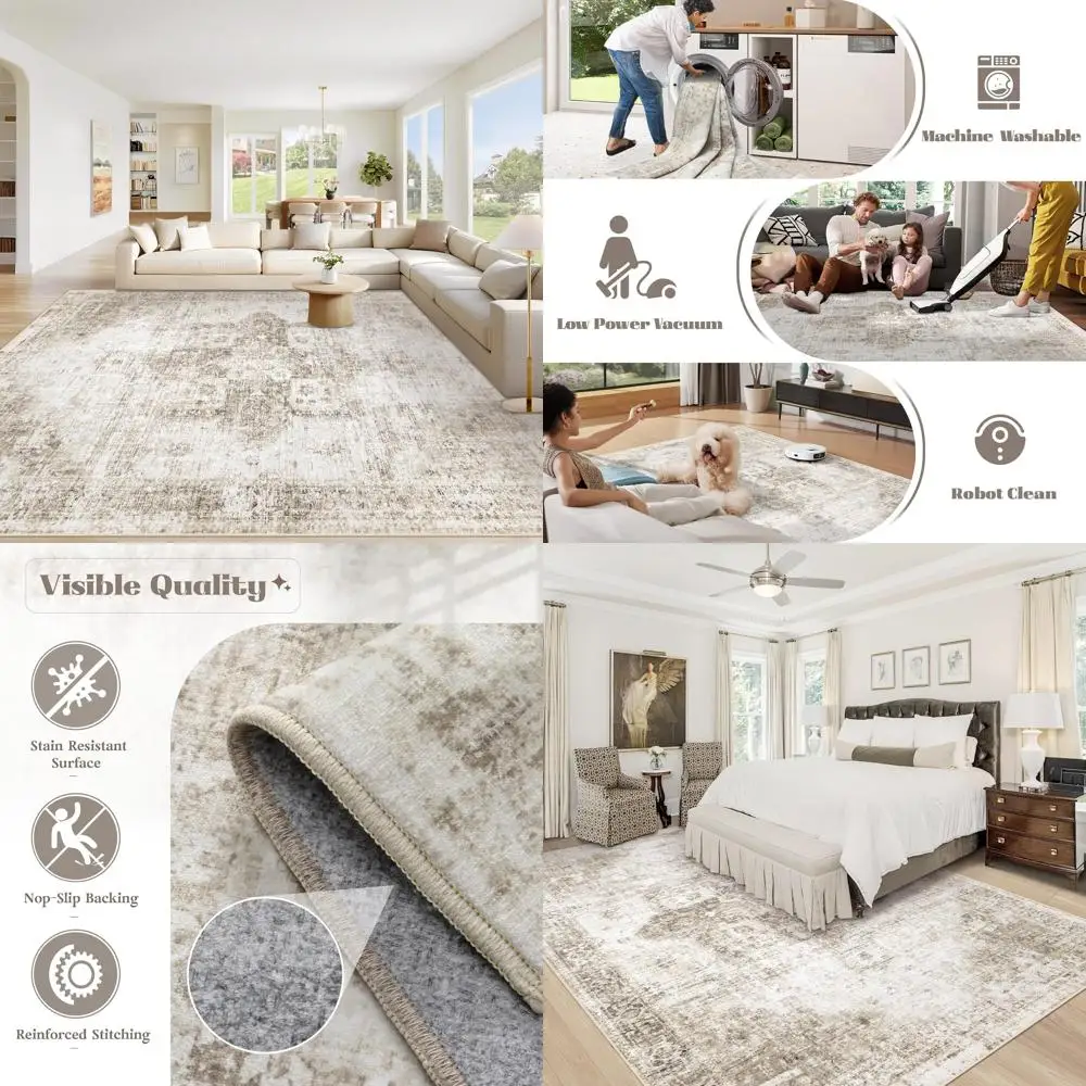 8x10 Washable Vintage Boho Medallion Rugs, Soft Low Pile Non-Slip Large Distressed Indoor Retro Carpet for Living Spaces
8x10 Washable Vintage Boho Medallion Rugs, Soft Low Pile Non-Slip Large Distressed Indoor Retro Carpet for Living Spaces