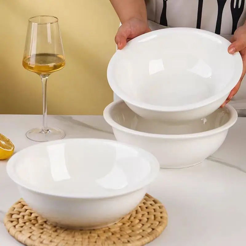 4 Pack 7 Inch Solid White Ceramic Aviation Bowls, Microwave Safe Multi-Purpose Tableware for Salad, Soup & Noodles
4 Pack 7 Inch Solid White Ceramic Aviation Bowls, Microwave Safe Multi-Purpose Tableware for Salad, Soup & Noodles