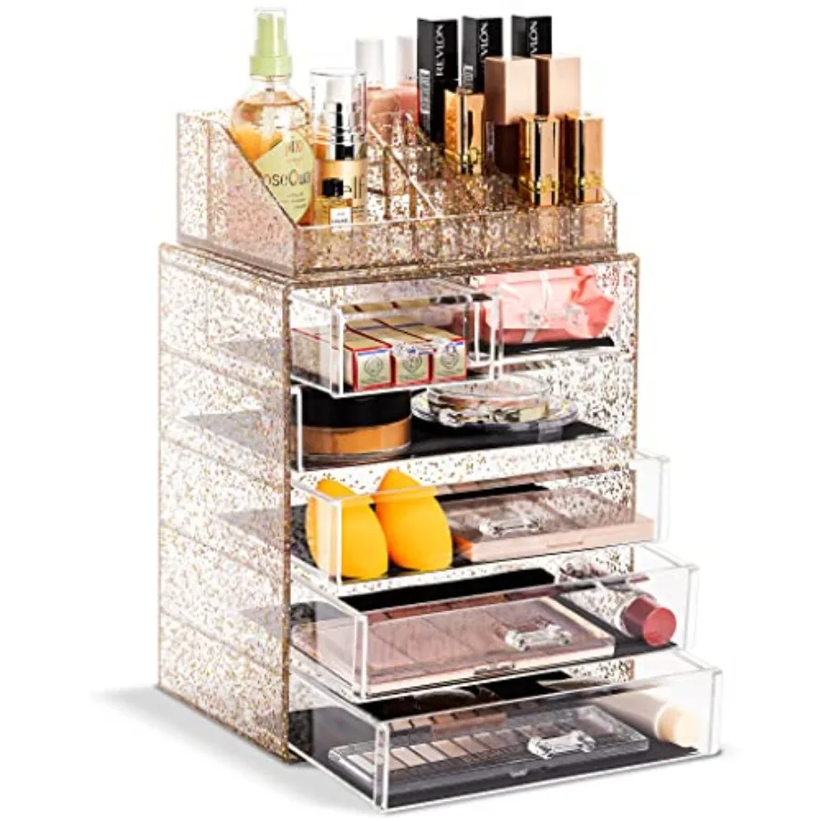 Acrylic Makeup Organizer Set, 6-Drawer Vanity and Countertop Cosmetic Storage with Small and Wide Compartments, Makeup Storage
Acrylic Makeup Organizer Set, 6-Drawer Vanity and Countertop Cosmetic Storage with Small and Wide Compartments, Makeup Storage