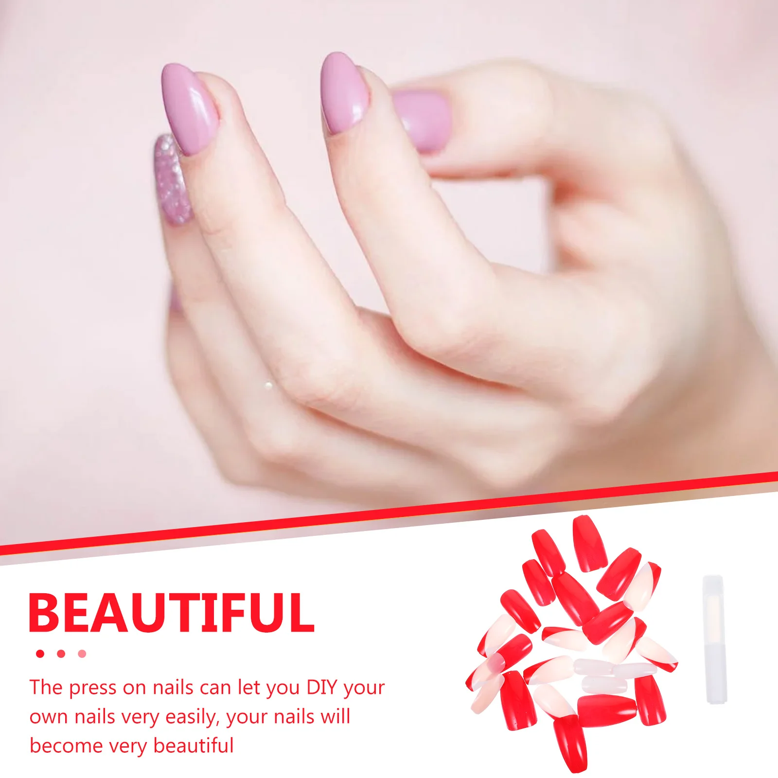 1 set Red White Bridal Press On Nails Medium Length Ballerina Fake Tips for Women Nail Art Supplies DIY Party Gifts Sturdy Long
1 set Red White Bridal Press On Nails Medium Length Ballerina Fake Tips for Women Nail Art Supplies DIY Party Gifts Sturdy Long