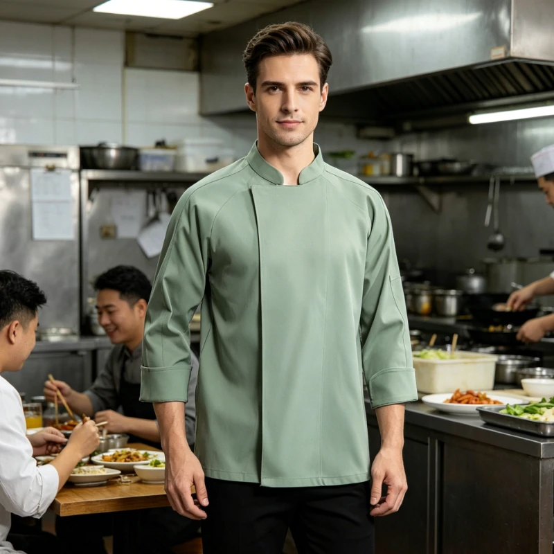 Unisex Stretch Waterproof Long-sleeve Chef Jacket, Wear-resistant and Breathable Restaurant Uniform for Star Hotel Kitchens
Unisex Stretch Waterproof Long-sleeve Chef Jacket, Wear-resistant and Breathable Restaurant Uniform for Star Hotel Kitchens
