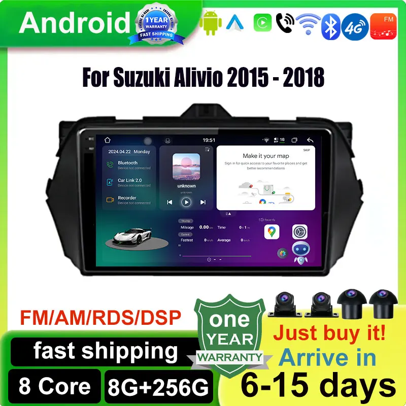 Android 14 Carplay Car Radio Multimedia Stereo Player WiFi GPS Navigation For Suzuki Alivio 2015 - 2018
Android 14 Carplay Car Radio Multimedia Stereo Player WiFi GPS Navigation For Suzuki Alivio 2015 - 2018