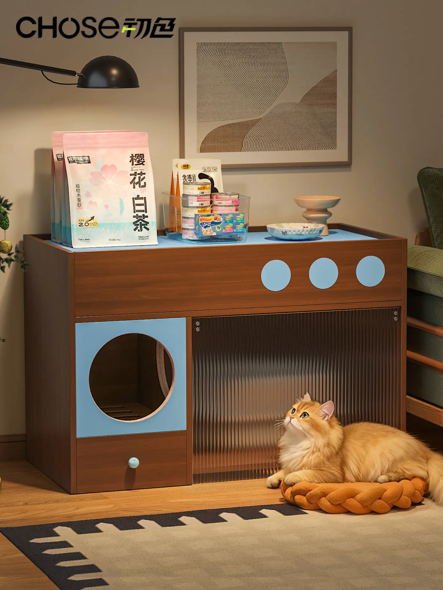 Super large new type cat litter box with channel deodorant fully enclosed cat litter cabinet
Super large new type cat litter box with channel deodorant fully enclosed cat litter cabinet