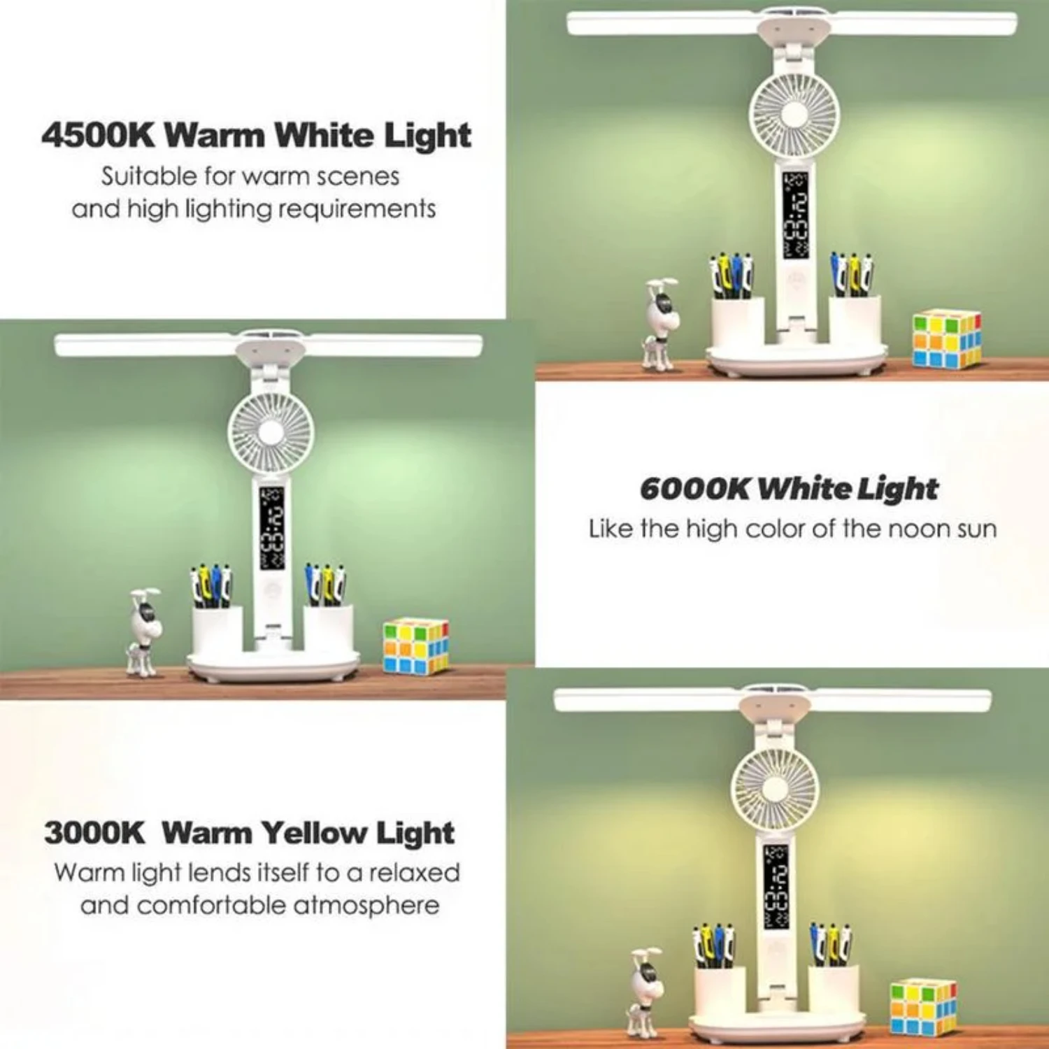 Rechargeable Table Lamp Study, Desk Lamp Reading Light Led Table Light with Fan, Led Clock Dispaly Reading Lamp
Rechargeable Table Lamp Study, Desk Lamp Reading Light Led Table Light with Fan, Led Clock Dispaly Reading Lamp