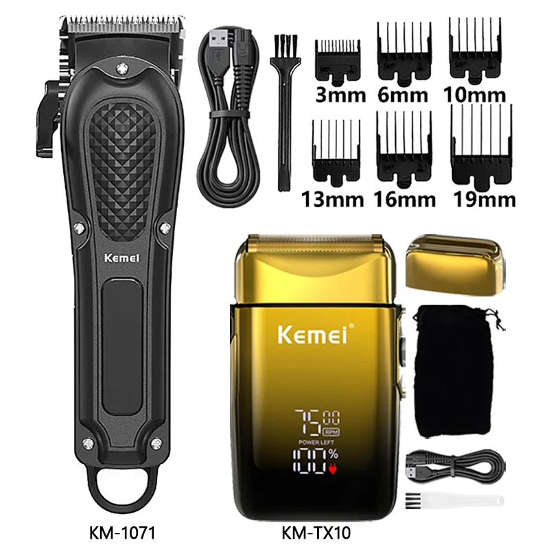 Машинка для стрижки волос Kemei, перезаряжаемая от USB, беспроводной триммер для бороды, мощные электрические машинки для стрижки волос для мужчин Km-1071 Km-2299 Km-TX10
Машинка для стрижки волос Kemei, перезаряжаемая от USB, беспроводной триммер для бороды, мощные электрические машинки для стрижки волос для мужчин Km-1071 Km-2299 Km-TX10