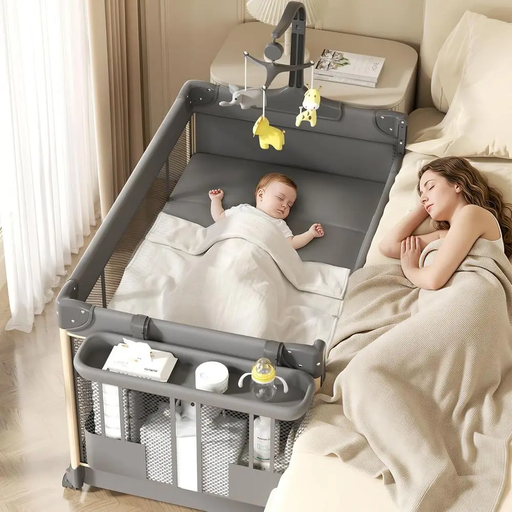 4-in-1 Pack and Play with Bassinet, Bede Sleeper, Playard, and Changing Table, olding Travel Crib with Musical Toy Rack & Bag, 4
4-in-1 Pack and Play with Bassinet, Bede Sleeper, Playard, and Changing Table, olding Travel Crib with Musical Toy Rack & Bag, 4