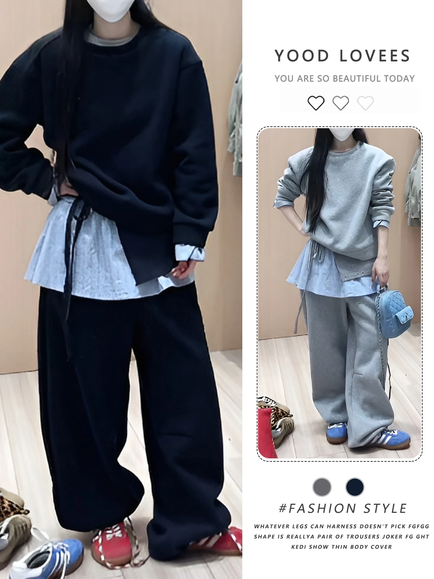 Fashionable round Neck Patchwork Sweatshirt And Wide Leg Pants Women's Three Piece Set Spring Autumn Casual High Waist
Fashionable round Neck Patchwork Sweatshirt And Wide Leg Pants Women's Three Piece Set Spring Autumn Casual High Waist