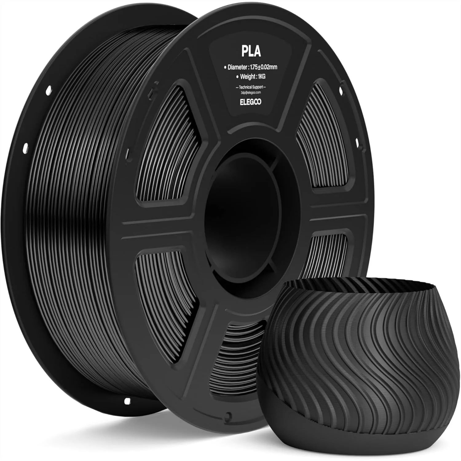 PLA Filament 1.75mm Black 1KG Spool for FDM 3D Printers with +/-0.02mm Accuracy and Smooth Feeding
PLA Filament 1.75mm Black 1KG Spool for FDM 3D Printers with +/-0.02mm Accuracy and Smooth Feeding