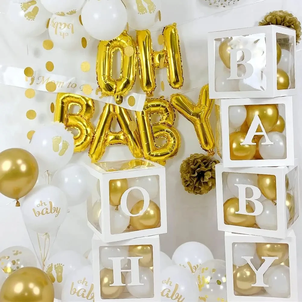Baby Boxes with Letters for Baby Shower Transparent Balloon Boxes Birthday Party Decoration Gender Reveal Gift Box
Baby Boxes with Letters for Baby Shower Transparent Balloon Boxes Birthday Party Decoration Gender Reveal Gift Box