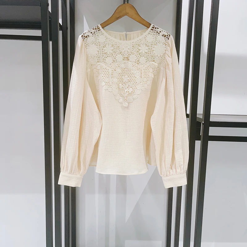 100% Cotton Lace Embroidered Long Sleeve T-Shirt for Women, French Style Hollow Out Round Neck Loose Casual Elegant Blouse Top
100% Cotton Lace Embroidered Long Sleeve T-Shirt for Women, French Style Hollow Out Round Neck Loose Casual Elegant Blouse Top