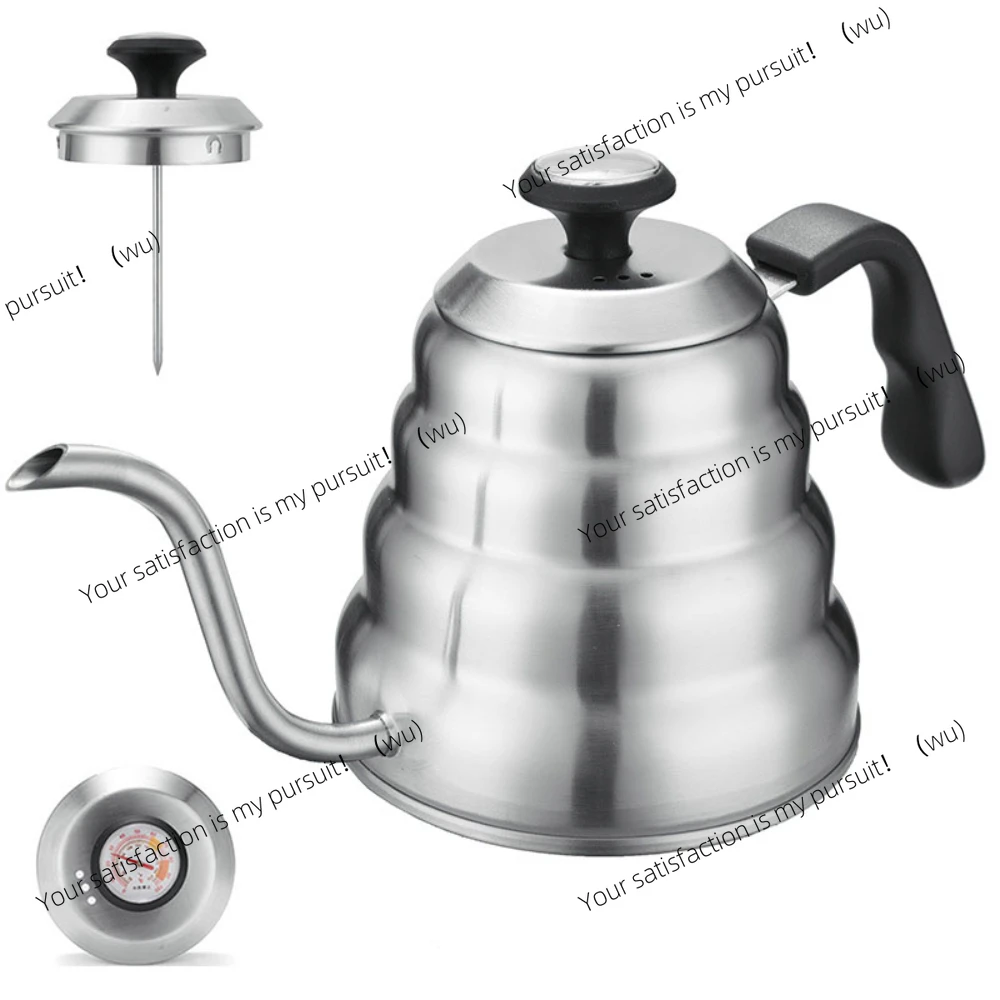 Кофейный чайник из нержавеющей стали 1 л/1,2 л, капельный чайник с термометром для домашнего офиса, кафе
Кофейный чайник из нержавеющей стали 1 л/1,2 л, капельный чайник с термометром для домашнего офиса, кафе