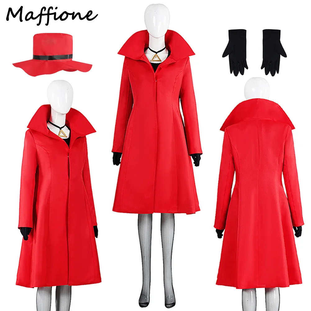 Carmen Cosplay Red Costume Cartoon Where Carmen Is Sandiego Role Earth Disguise Women Fantaisa Clothing Hat Necklace Halloween
Carmen Cosplay Red Costume Cartoon Where Carmen Is Sandiego Role Earth Disguise Women Fantaisa Clothing Hat Necklace Halloween