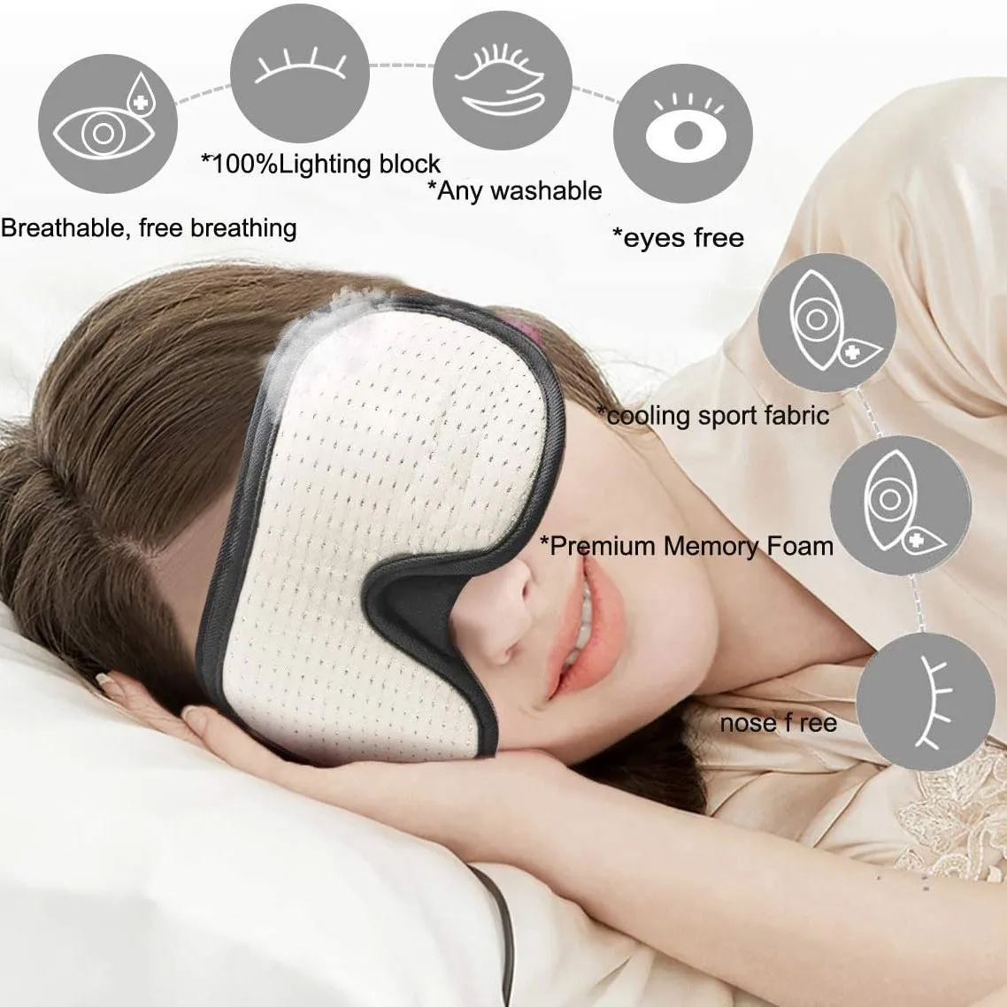 3D Mask for Sleep Eye Mask Lights Blockout Soft Padded Sleeping Fabric Cover Shade Blindfold Eyepatch Travel eye mask
3D Mask for Sleep Eye Mask Lights Blockout Soft Padded Sleeping Fabric Cover Shade Blindfold Eyepatch Travel eye mask