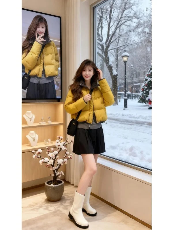 Новая модная теплая женская зимняя куртка из хлопка с цветными блоками, укороченная, маленького размера, верхняя одежда для женщин
Новая модная теплая женская зимняя куртка из хлопка с цветными блоками, укороченная, маленького размера, верхняя одежда для женщин