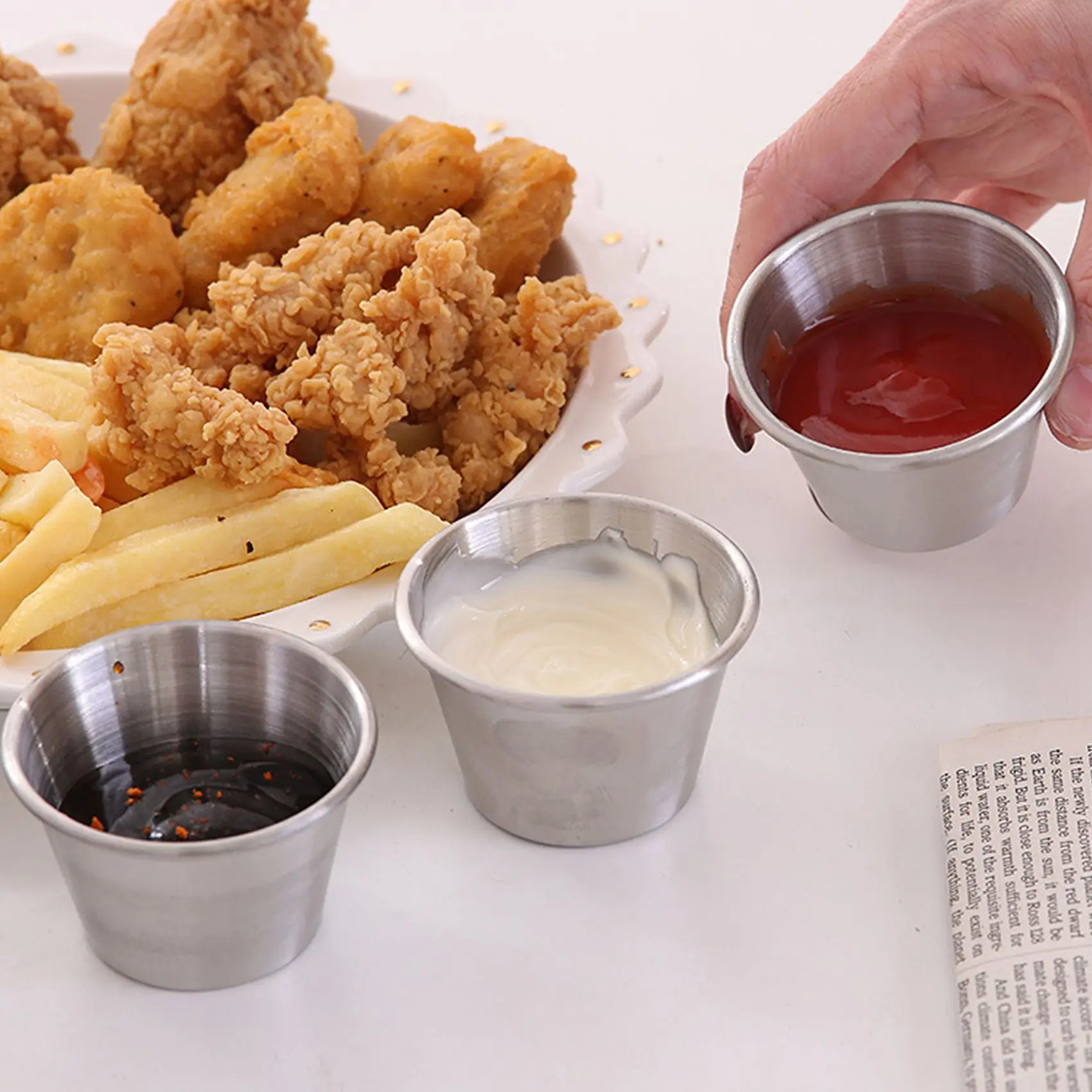 ABWZ-12 Pack Stainless Steel Condiment Sauce Cups,Commercial Grade Dipping Sauce Cups,Ramekin Condiment Cups Portion Cups
ABWZ-12 Pack Stainless Steel Condiment Sauce Cups,Commercial Grade Dipping Sauce Cups,Ramekin Condiment Cups Portion Cups