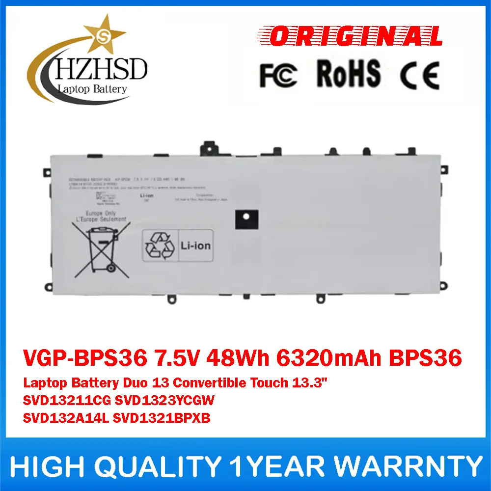 VGP-BPS36 7.5V 48Wh BPS36 Genuine Original Laptop Battery For SONY Vaio Duo 13 Convertible Touch 13.3" SVD13211CG SVD1323YCGW
VGP-BPS36 7.5V 48Wh BPS36 Genuine Original Laptop Battery For SONY Vaio Duo 13 Convertible Touch 13.3" SVD13211CG SVD1323YCGW