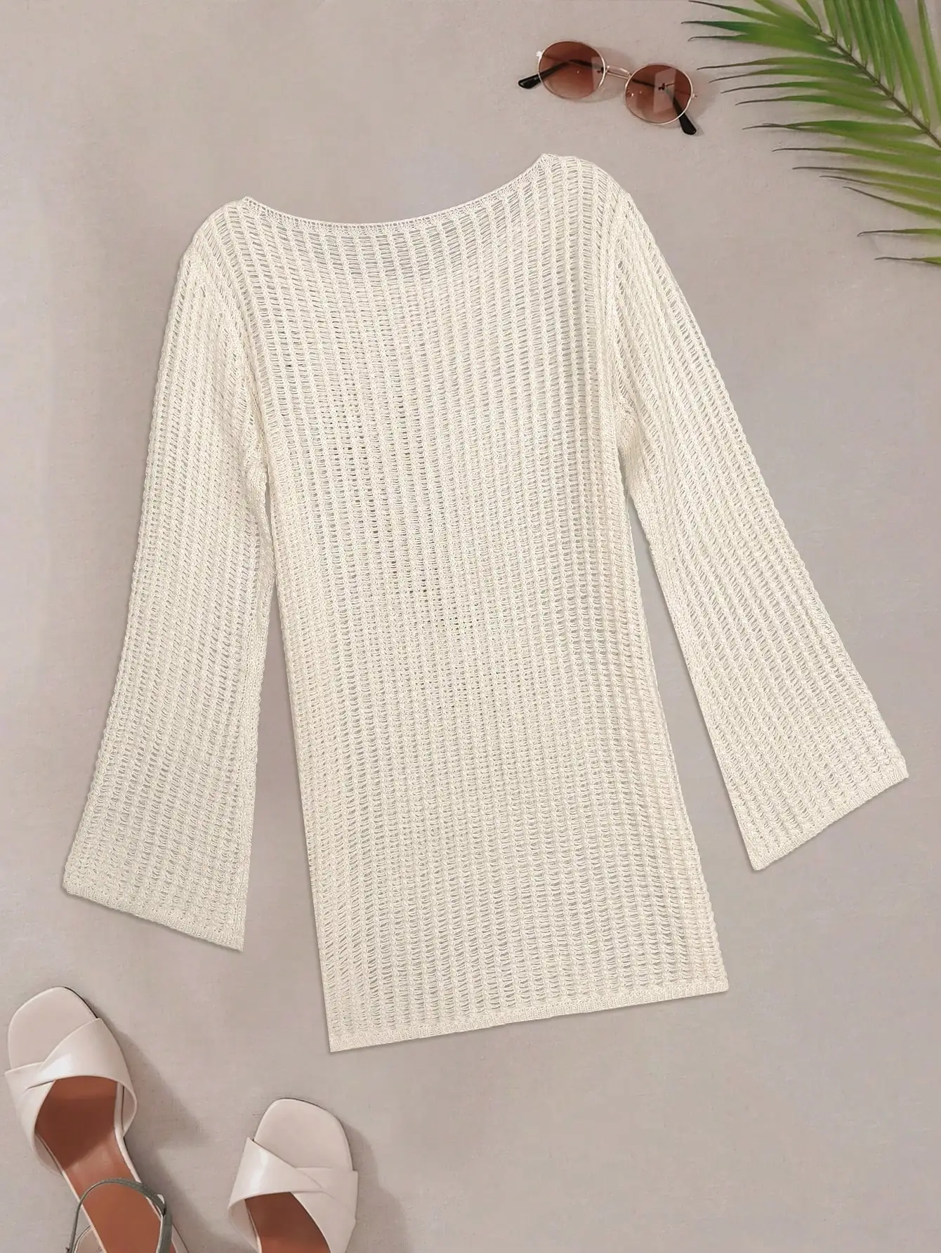 Women Solid Color Airy Beach Sheer Knit Long Sleeve Cover Up Mini Dress Summer
Women Solid Color Airy Beach Sheer Knit Long Sleeve Cover Up Mini Dress Summer
