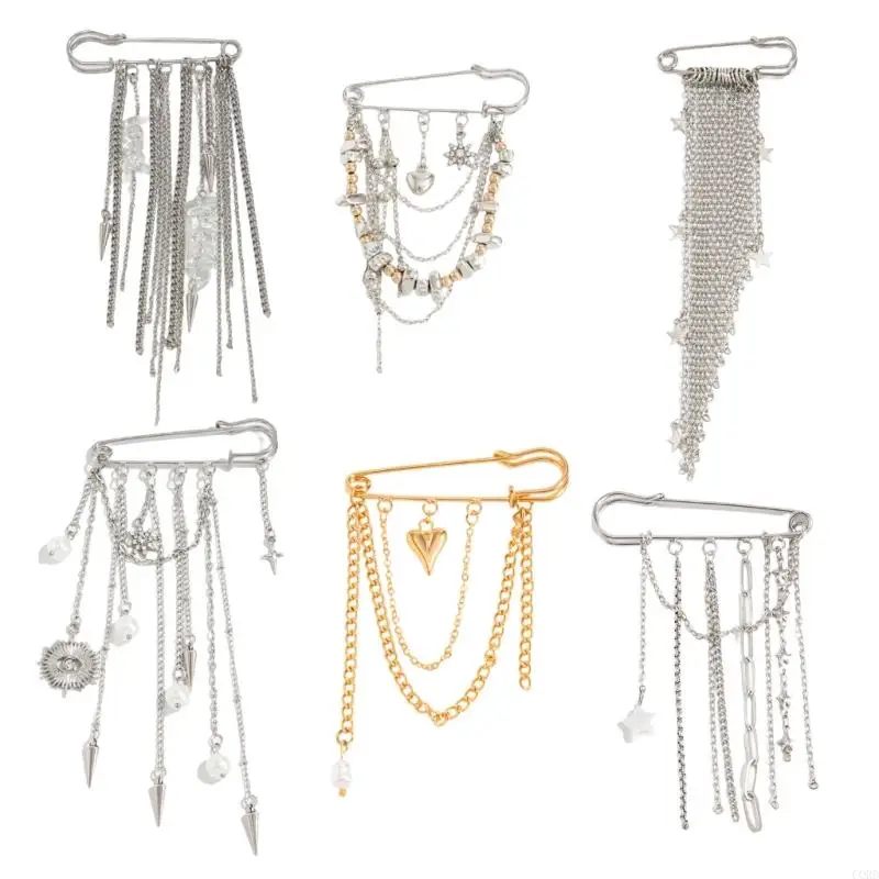 CORD Stylish Metal Chain Tassels Lapel Pin Brooch For Fashion Creating Trendy Statement On Outerwear Accessories
CORD Stylish Metal Chain Tassels Lapel Pin Brooch For Fashion Creating Trendy Statement On Outerwear Accessories