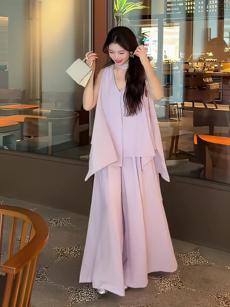 V-Neck Sleeveless Vest Purple Loose High Waist A-Line Skirt Women's Summer Fashion Set Casual Wear Comfortable Polyester
V-Neck Sleeveless Vest Purple Loose High Waist A-Line Skirt Women's Summer Fashion Set Casual Wear Comfortable Polyester