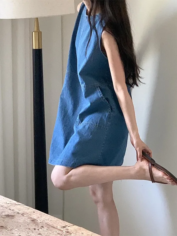 Summer Chic Retro round Ne Double ket Ba Waist Cinched Denim Vest Dr Women's Faion Commute Sle Color Othe...
Summer Chic Retro round Ne Double ket Ba Waist Cinched Denim Vest Dr Women's Faion Commute Sle Color Othe...