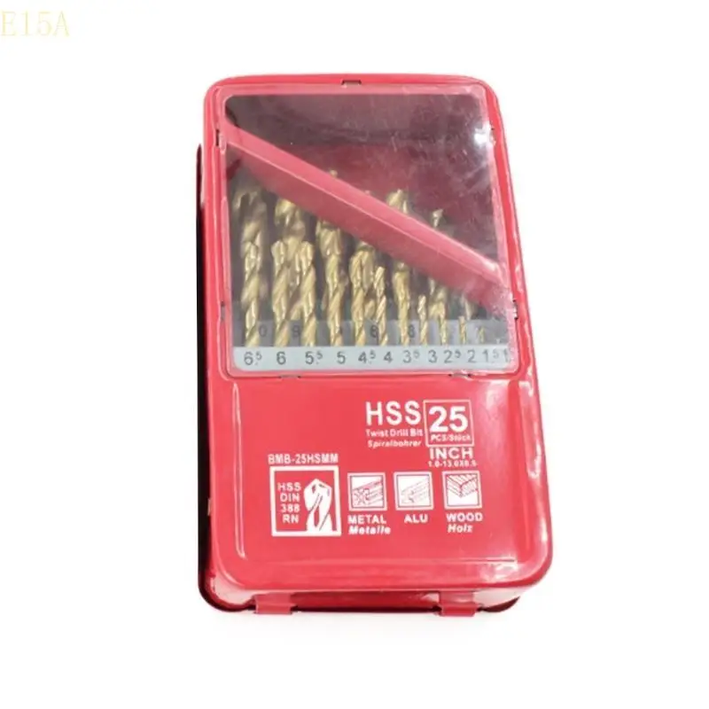 E15A Drill Bit Set for Wood Plastic Metal Copper Drill Bits HSS Drill Bits(25pcs)
E15A Drill Bit Set for Wood Plastic Metal Copper Drill Bits HSS Drill Bits(25pcs)