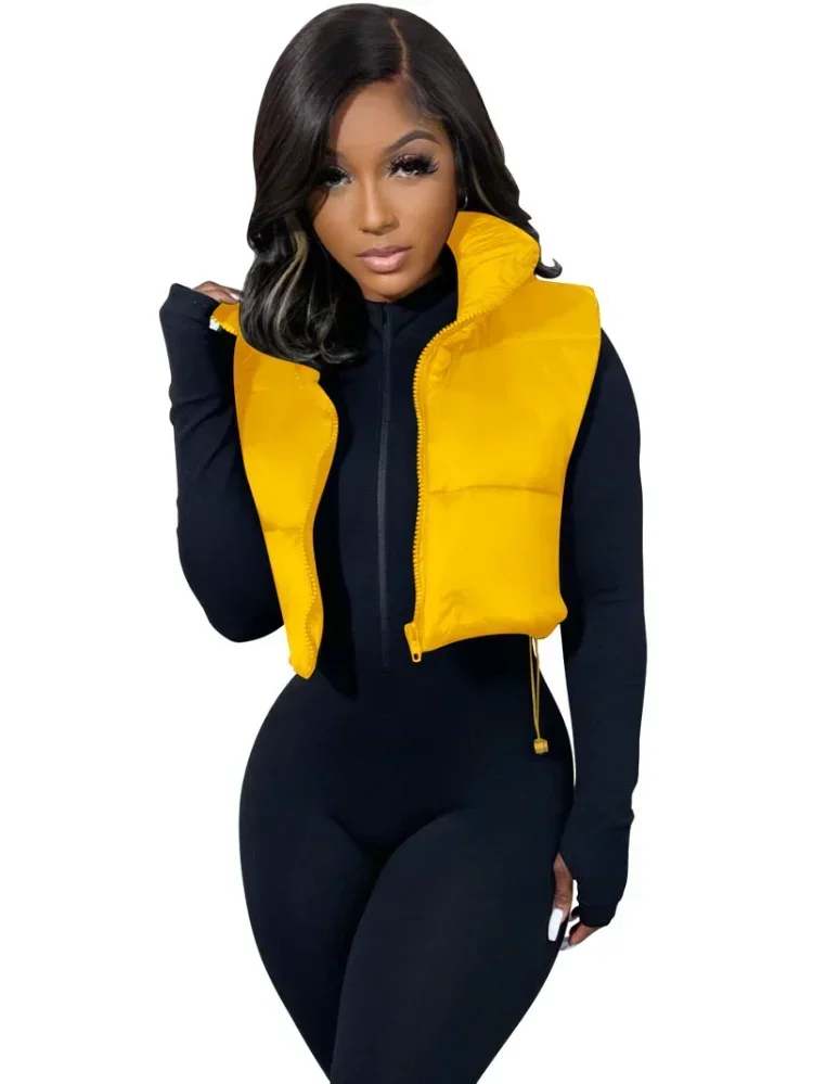 KEXU Bubble Coat Women Fall Winter Solid Sleeveless Crop Vest Jacket Zipper Fly Workout Activewear Windbreaker Warm Thick Coat
KEXU Bubble Coat Women Fall Winter Solid Sleeveless Crop Vest Jacket Zipper Fly Workout Activewear Windbreaker Warm Thick Coat