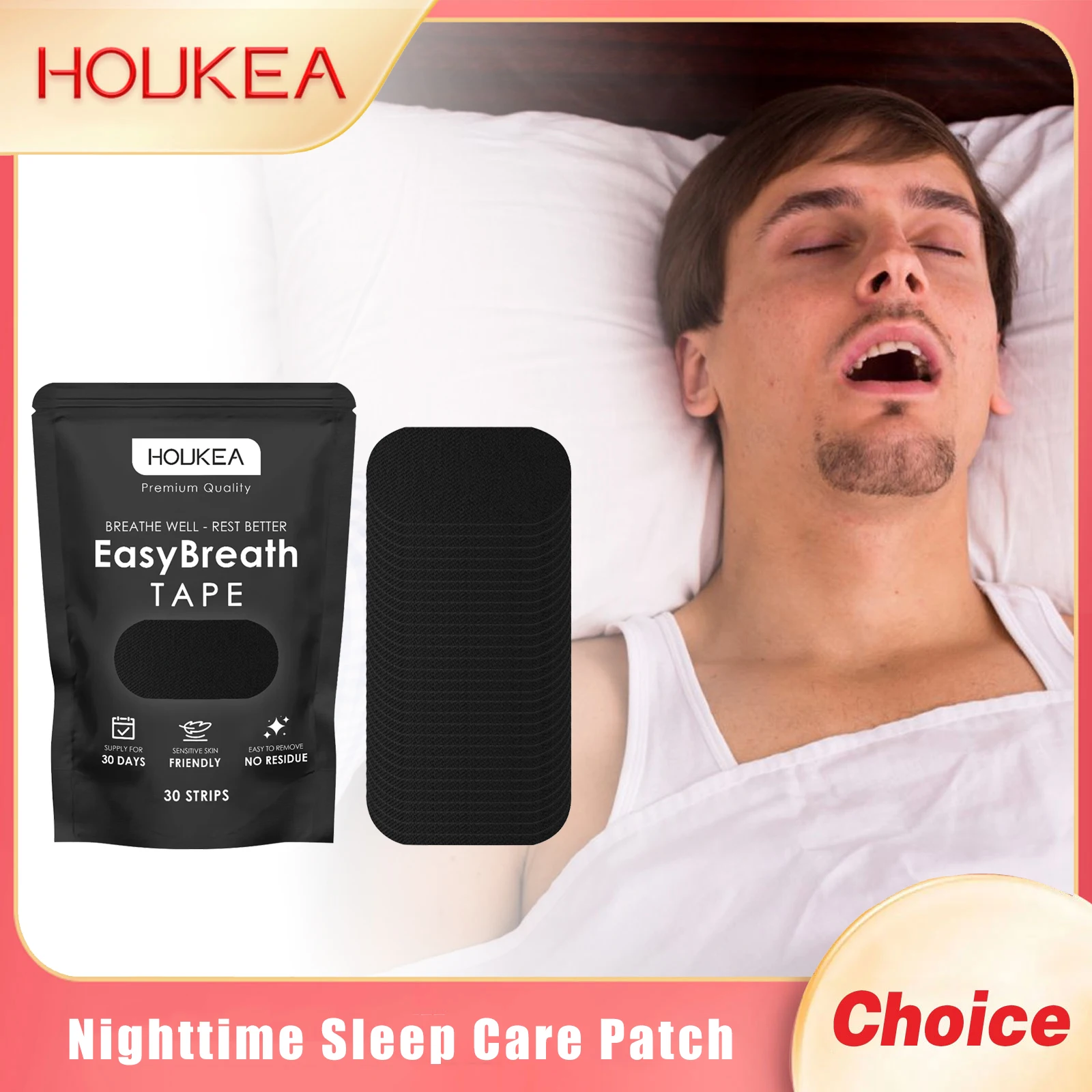 Houkea Night Sleep Care Patch Anti Snoring Nasal Mouth Tape Help Sleeping Correction Easy Use Portable Nose Breathing Stickers
Houkea Night Sleep Care Patch Anti Snoring Nasal Mouth Tape Help Sleeping Correction Easy Use Portable Nose Breathing Stickers