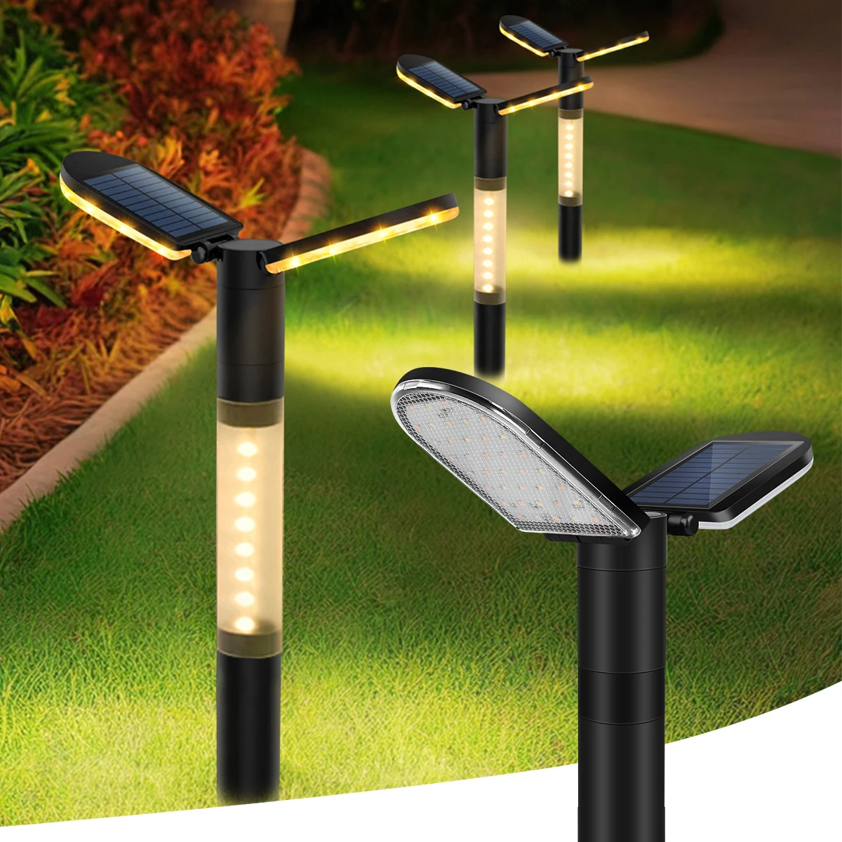 Solar Lawn Lamp Outdoor 76 LED Waterproof Solar Landscape Lights Decorative Adjustable Angle Color Temperature Auto On/Off
Solar Lawn Lamp Outdoor 76 LED Waterproof Solar Landscape Lights Decorative Adjustable Angle Color Temperature Auto On/Off